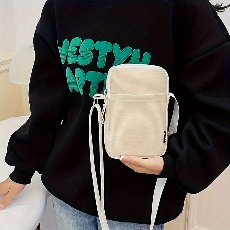New Fashion Simple Casual Messenger Women's Portable Mobile Phone Bag, Vertical Coin Key Bank Card Shoulder Bag