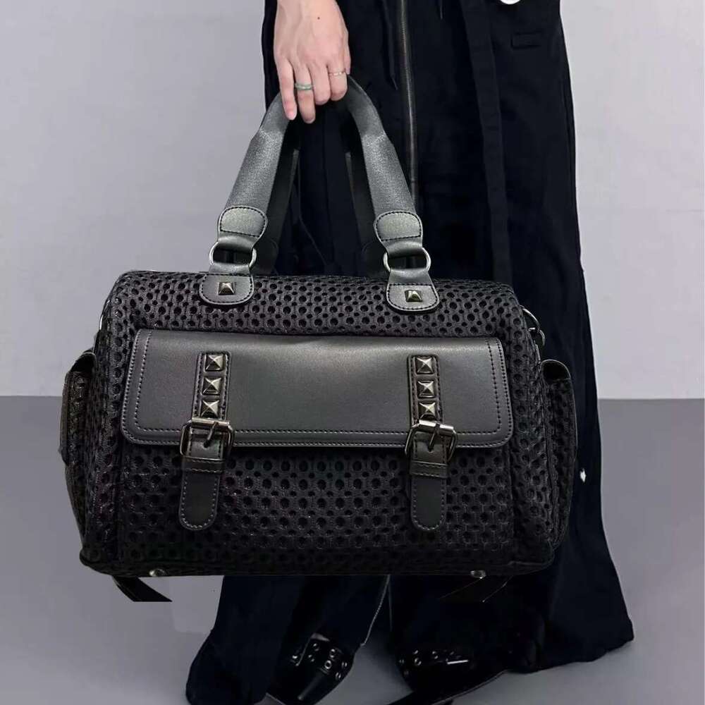 Ladies' Fashion Y2k Street Hot Girl Yansew Handbag Large Capacity Retro Splicing Punk Shoulder Bag