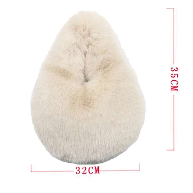 Hot Selling Fashion Soft Plush Half Moon Bags For Women Designer Fluffy Faux Fur Lady Handbags Small Tote Female Winter Purses Designer Bags