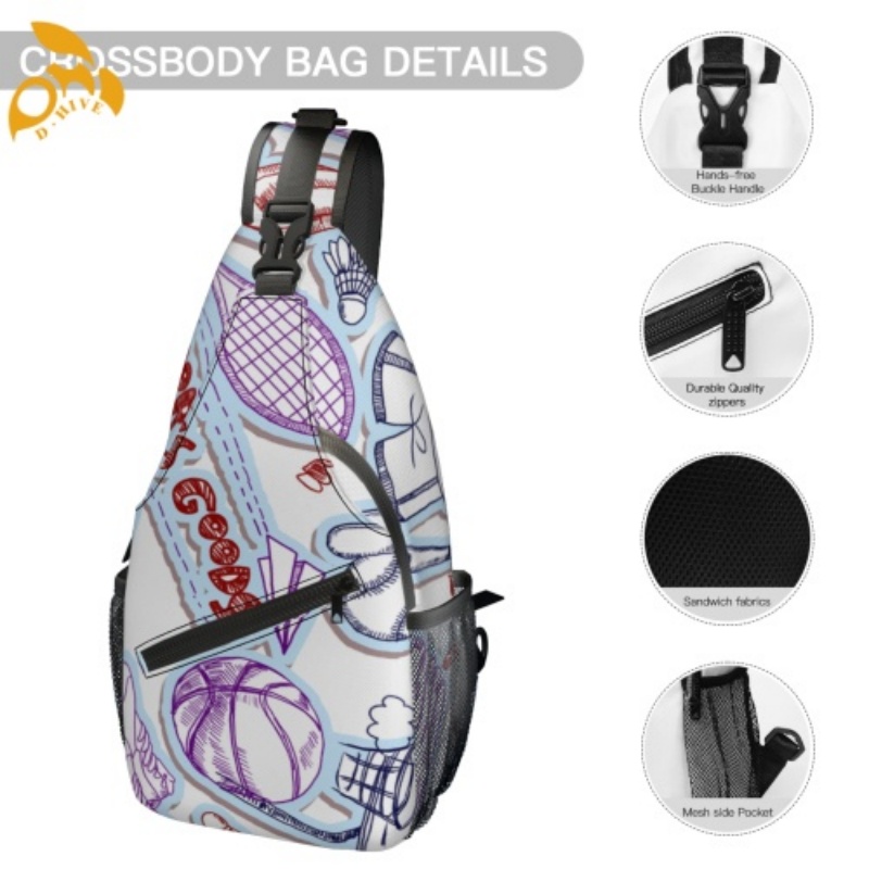 Free shipping. Top designer custom-made round beige, white and black semi-long lightweight high-casual crossbody chest bag