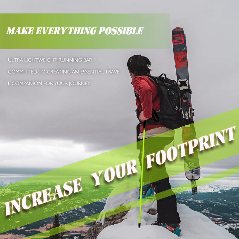 Professional four-section carbon fiber trekking pole, foldable and lightweight, suitable for hiking and rock climbing, with a quick-lock system
