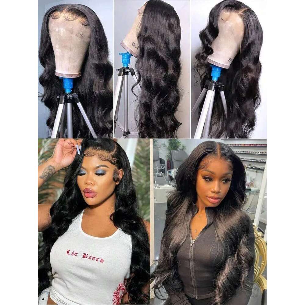 30 40 Inch Body Wave 13x6 Hd Transparent Frontal Human High Density Lace Front Wig Black Women Brazilian Hair Wigs