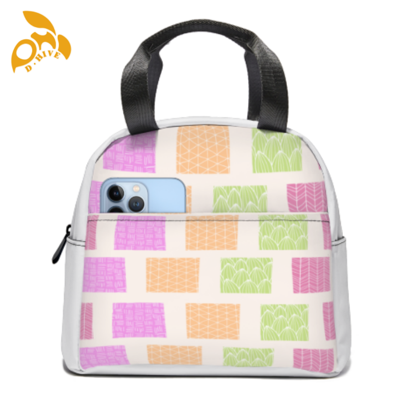 Free provision,top high-quality hand-held insulated meal bags in beige and black, custom-made for adults by fashion designers.