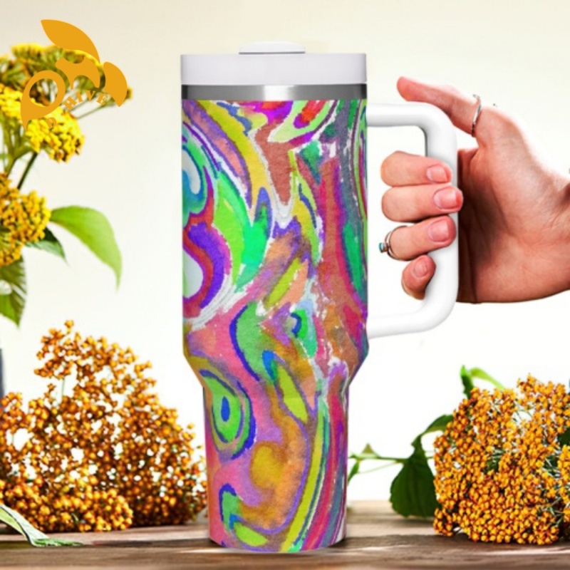 Free Shipping Professional Customized Water Cu Large-capacity handle car cup 40oz double drinking bottle straw drink bottle