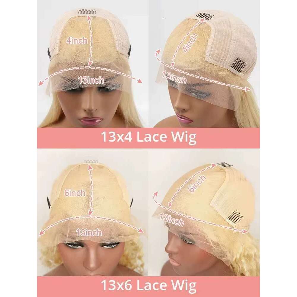 613 Honey Blonde Deep Wave 13x6 HD Frontal Human Hair For Women 40 Inch Brazilian Water Curly Wigs 13x4 Lace Front Wig