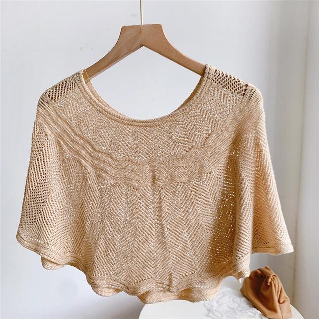 K770 New knitted shawl lazy pullover scarf fashionable cheongsam outside small shawl air-conditioned room wavy shirt wholesale