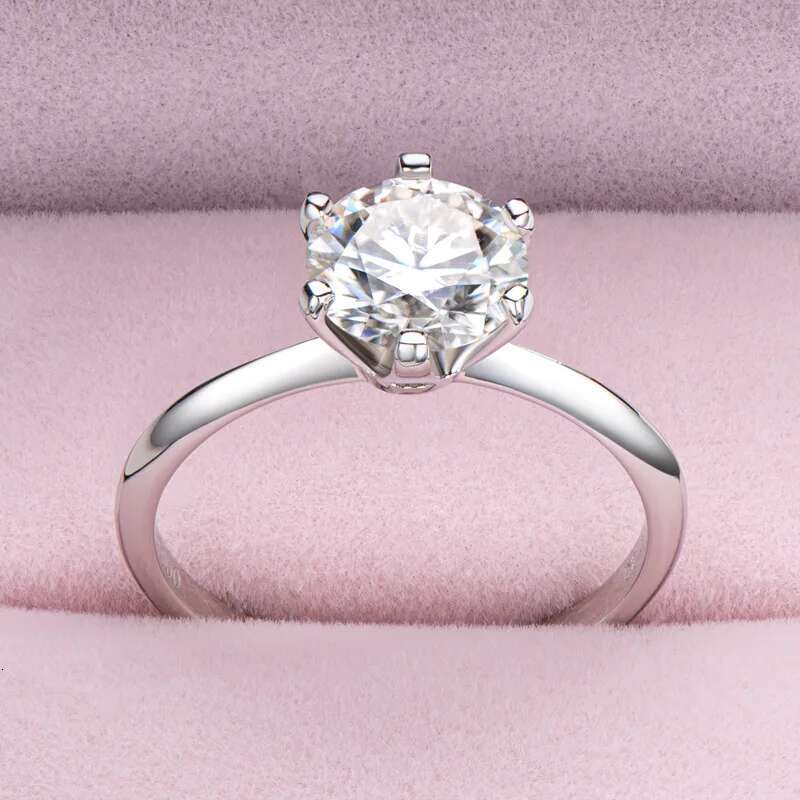 D Color Women Moissanite Ring s925 Silver 1-3ct Moissanite Ring for Women Luxury Yellow Six Claws Women Moissanite Rings 2023