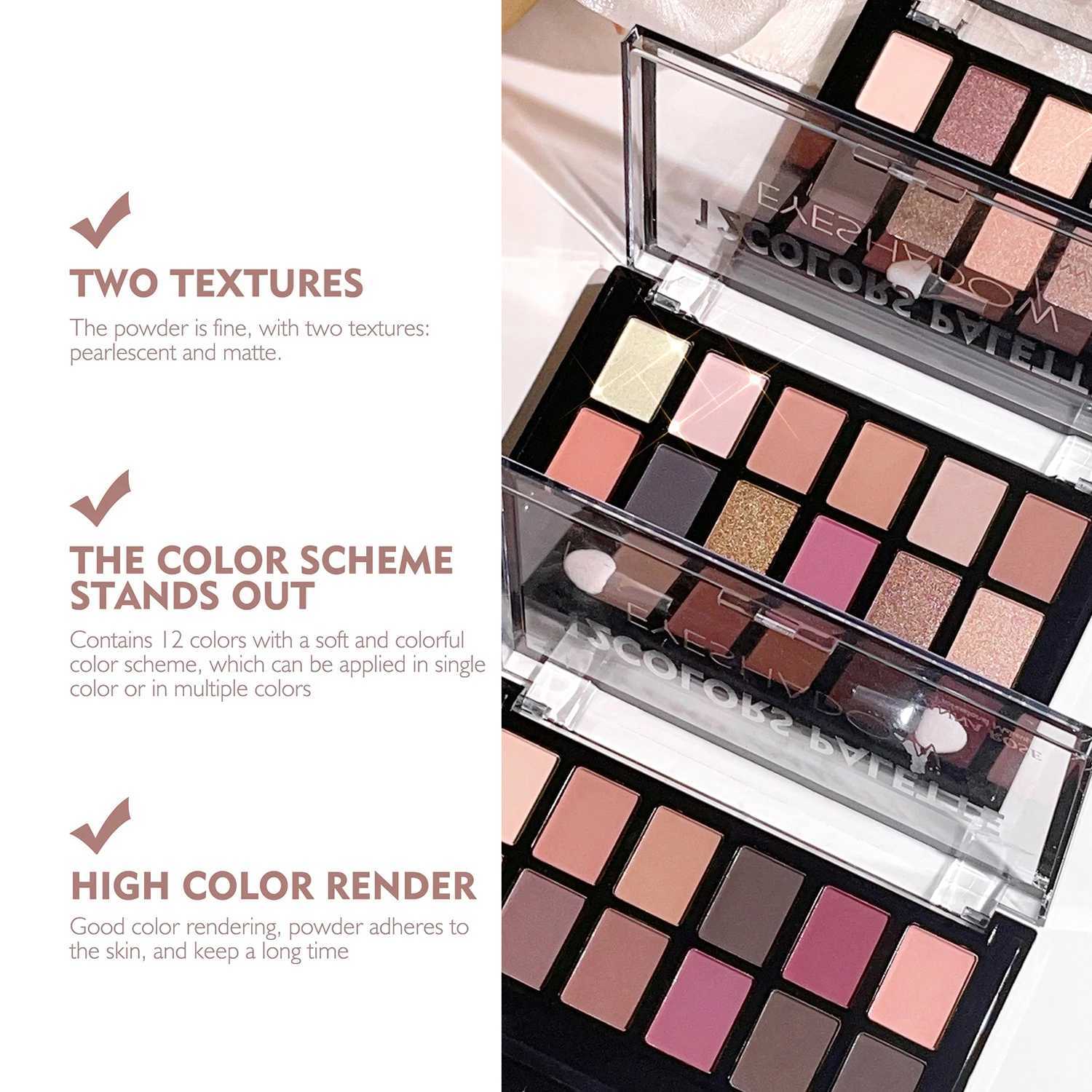 12-color eyeshadow palette large pan multi-color European and American style ins shimmer mashed potato matte eyeshadow palette W250520