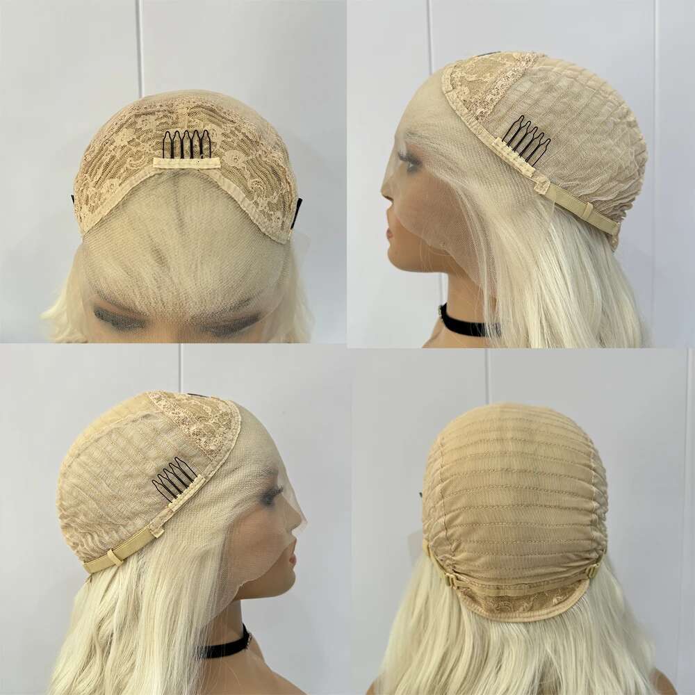 Natural Straight Synthetic Front Glueless Ready to Wear Long Green Wig Lace Wigs for Women Cosplay