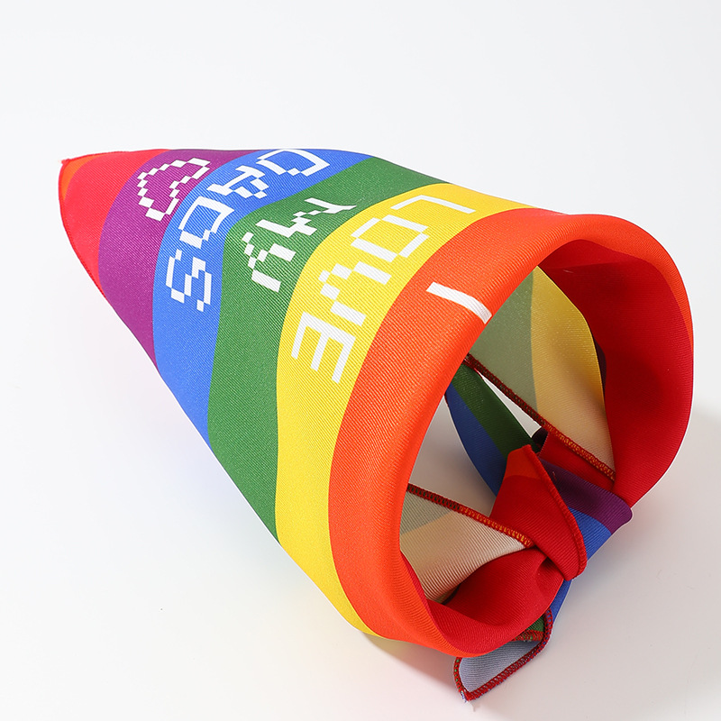 New Rainbow Stripe Pet Bandana for Small to Medium Cats and Dogs LGBT