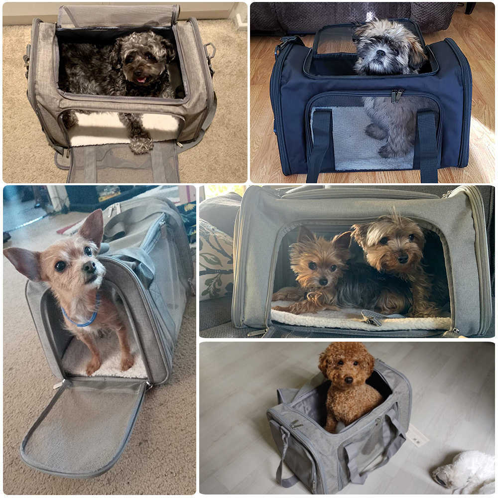 Dog Carrier Bag Soft Side Backpack Cat Pet Carriers Dog Travel Bags Airline Approved Transport For Small Dogs Cats Outgoing M250220
