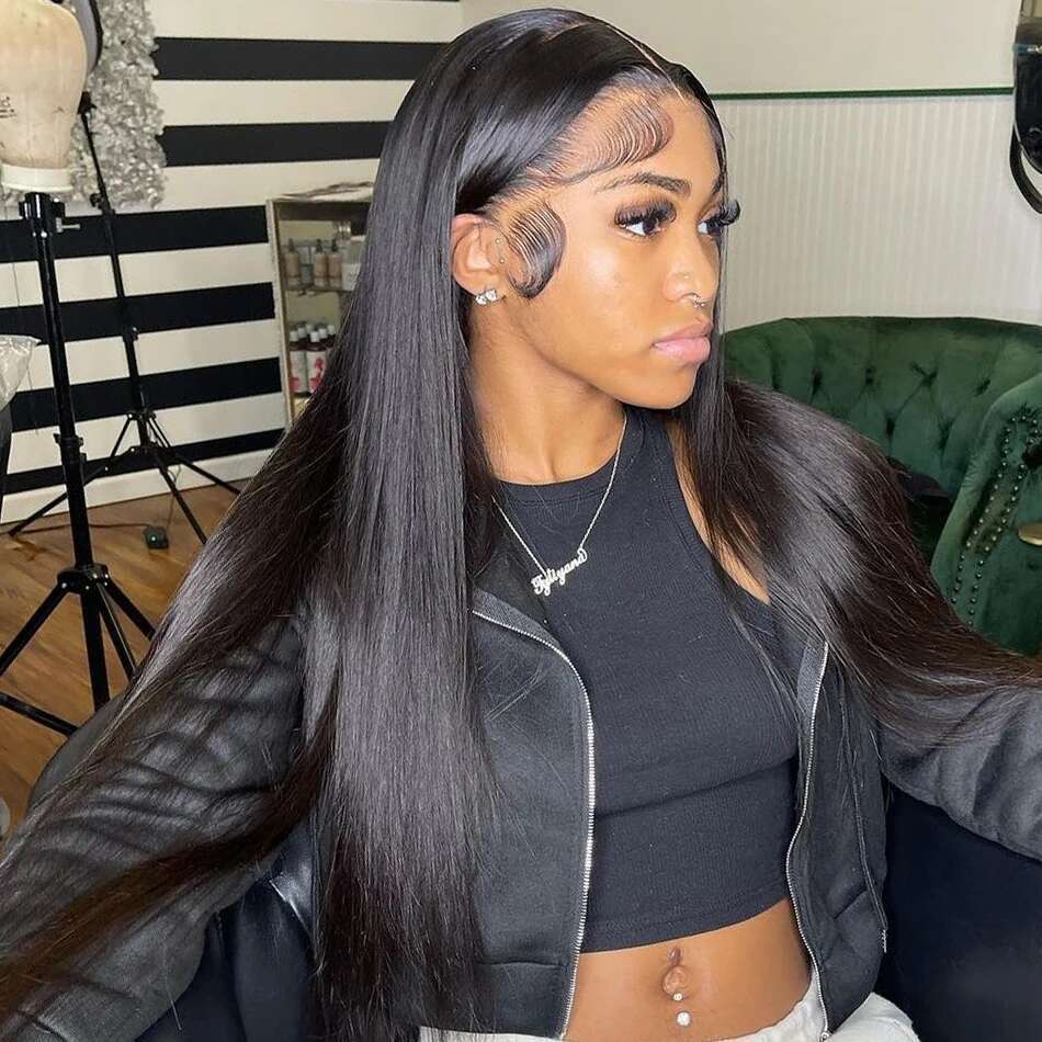32 Inch Bone Human Hair For Black Women 13x4 13x6 Hd Straight Lace Frontal Pre plucked Wigs