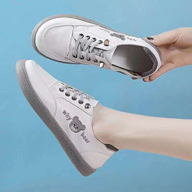 Cross strap flat heel PU deep cut round toe low top cool slippers, single leather shoes, women's casual sports shoes