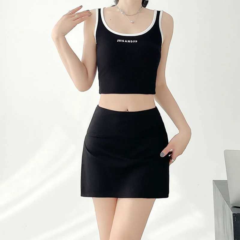 Solid Color Side Split Yoga Skirts Women Summer 2025 New Anti-Glare Tight Wrap Hip Skirt Versatile High Waist Sports Short SkirtXJ250520