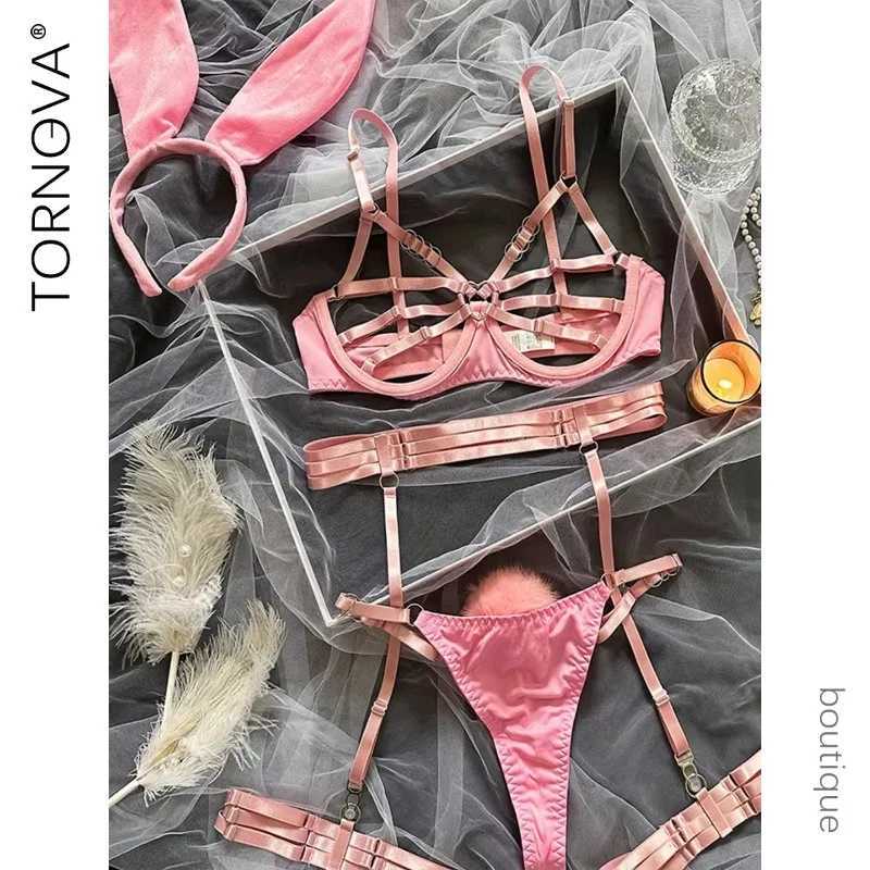 Bunny Girl Sexy Lingerie Set for Women Hollow Out See-Through Straps Patchwork Sexy Bunny Headband Lingerie Bra Set New R250520