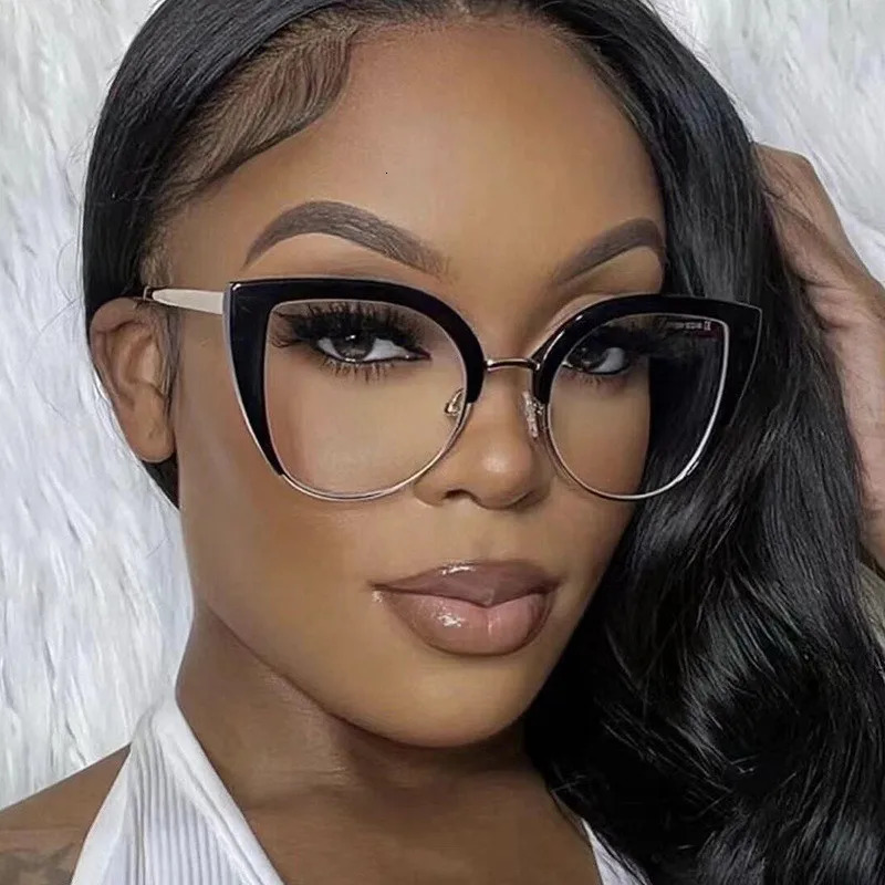 Retro Large Cat Eye Round Frame Women Anti Blue Light Pochromic Radiation Reading Glasses Degree 1.5 2.5 3.5 250520