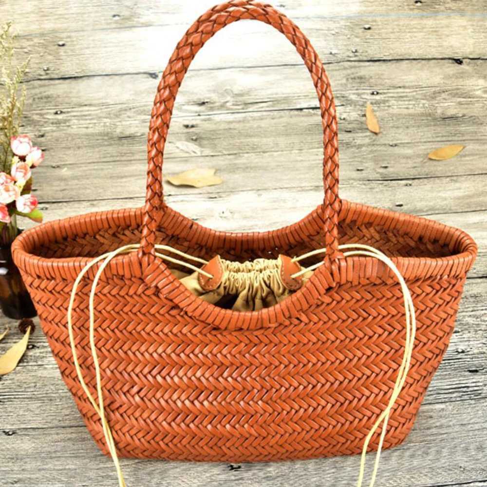 Natural Cowhide Weave Handbags Fashion Small Manual Hand Made Ladies Woven Handbag Exquisite Tote Dating Shopping Bags M250520
