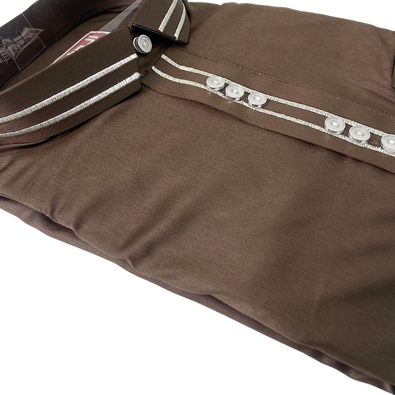 Designer clothing 2025 New Robe Standing Collar Solid Color Long Ethnic Style Men's Wear 2025 new model