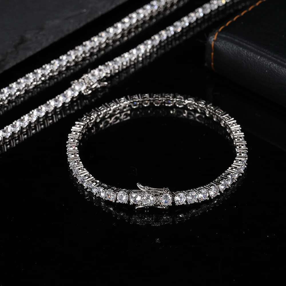 Hip Hop Custom 925 Silver Tennis Bracelet VVS Moissanite Diamond Tennis Chain 3/4/5/6mm Bracelet For Both Men And Women