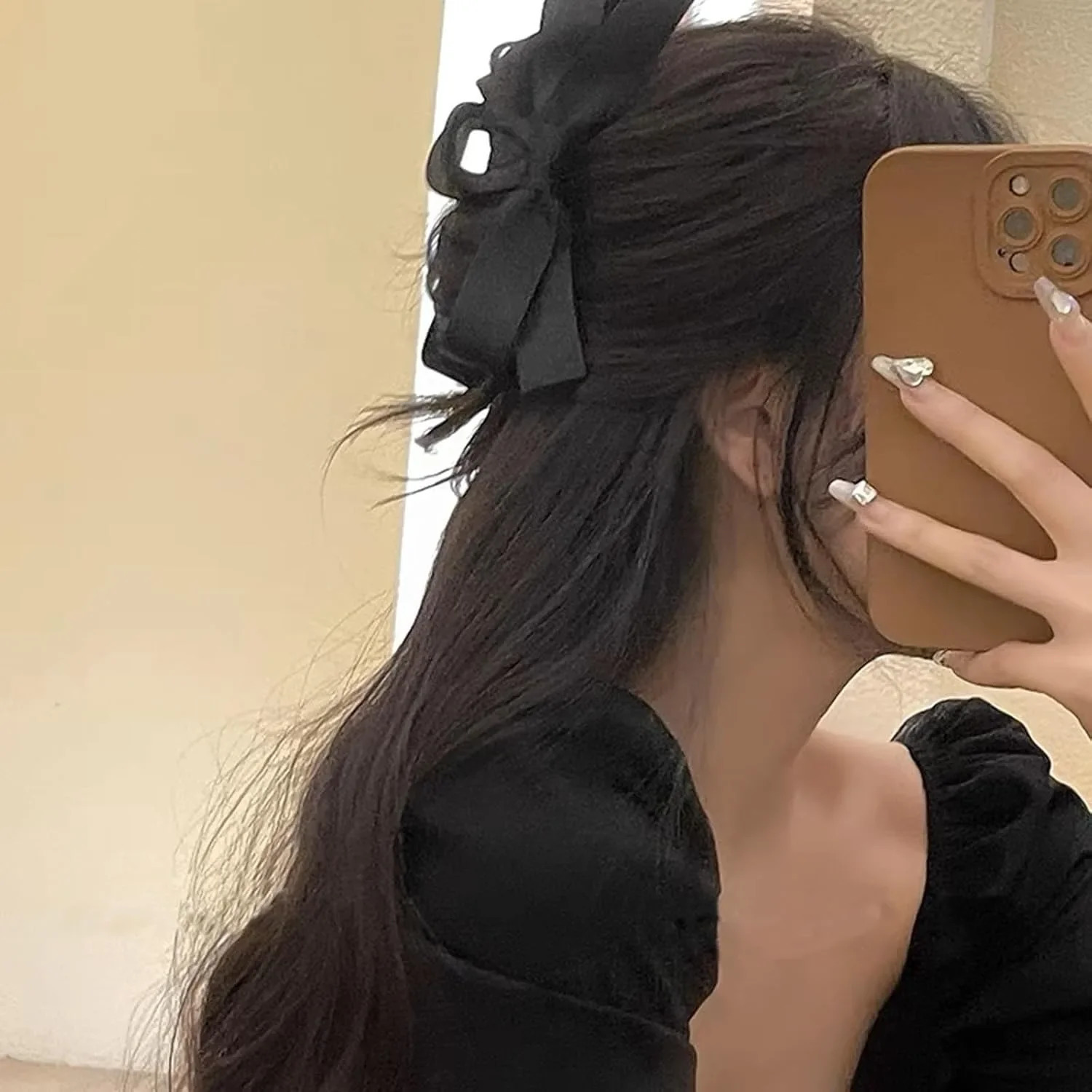 Bow Hair Clips for WomenBig Silky Satin Hair Claw ClipLarge Hair Barrettes French Soft Ribbon Barrettes Bow-knot 250517