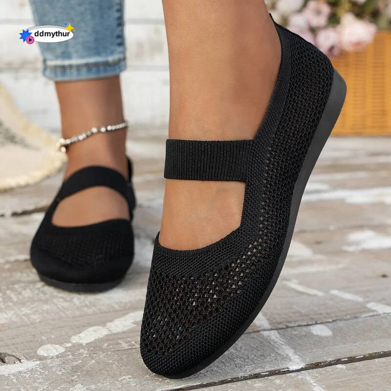 Flats Slip on Foldable Loafers Women Square Toe Single Hollow Out Fashion Mom Casual Shoes for Ladies ddmythur