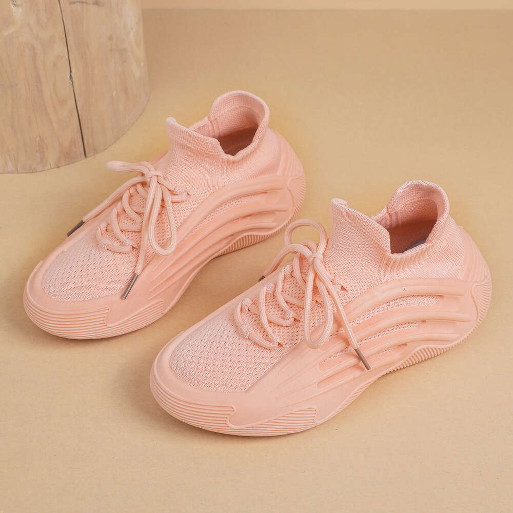 Sock women's spring NEW TOP new style, niche thick fly woven sports and leisure shoes, soft soled breathable fitness running shoes