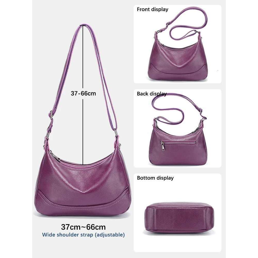 Zency Women's Soft Cowhide Hobo Bag Shoulder Large Capacity Leather Handbag Purse Adustable Long Strap Crossbody