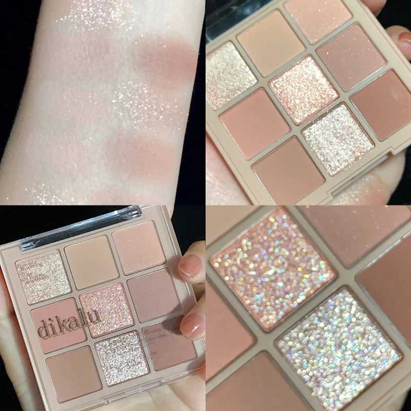 Nine-color Eyeshadow Tray Gentle All-in-one Shine Charming Eye Makeup Accessories Lasting makeup delicate glitter easyXJ250520
