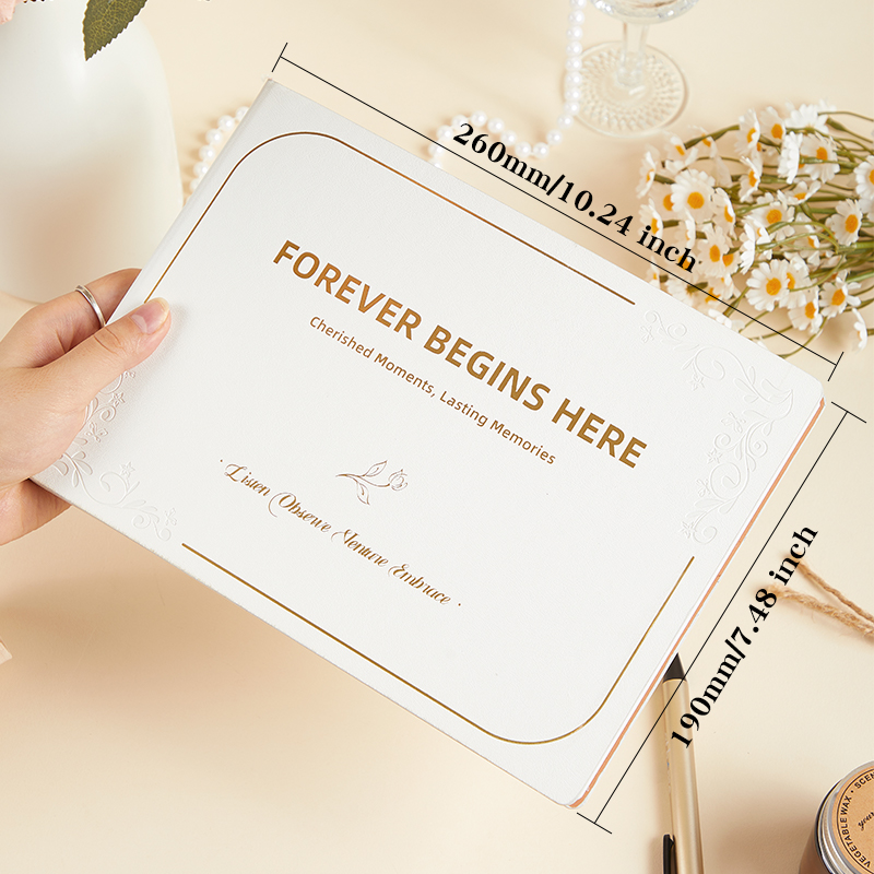 B5 Guest Books Party Planner Supplies Wedding Leather Cover Alternative Photo Album Wedding Guest Book