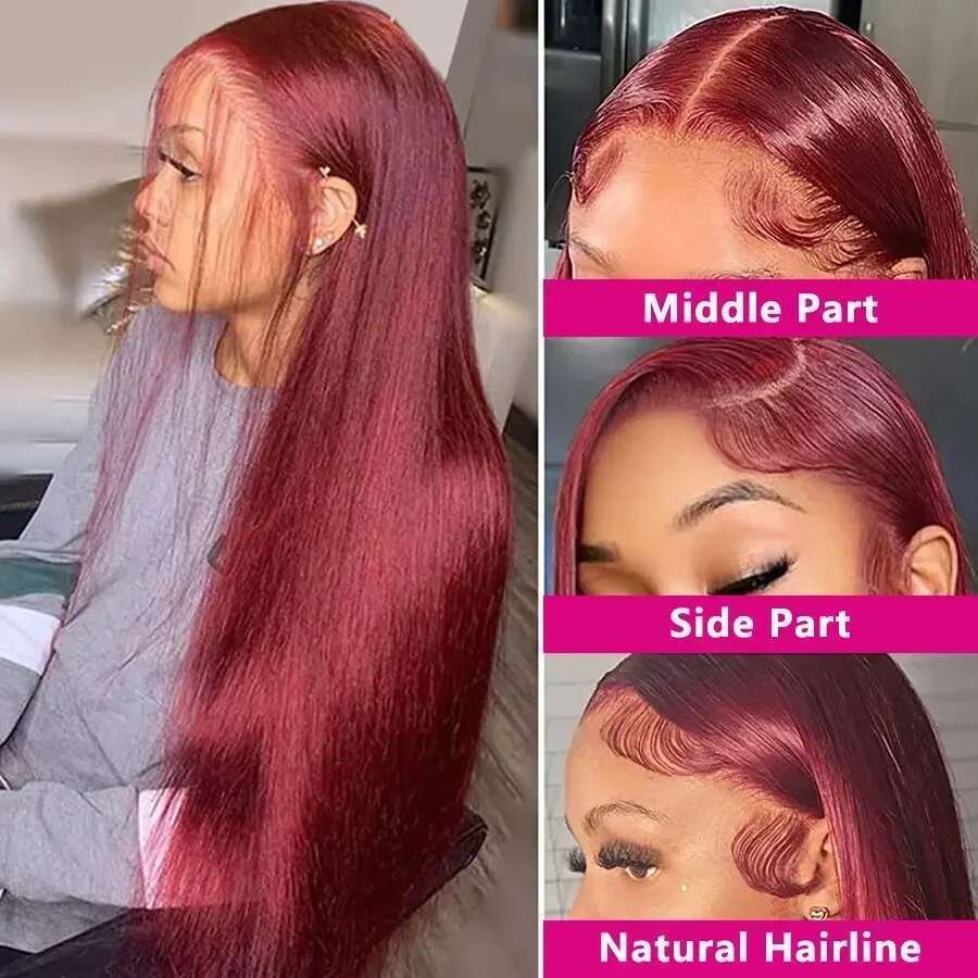99j Bury 200 Density 13x4 13x6 Full Preplucked Colored Straight Frontal Wig HD Transparent Lace Human Hair Wigs