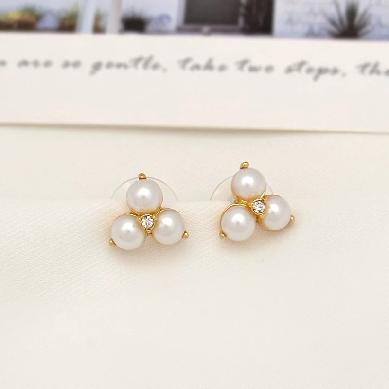 Summer Korean Style Fashionable Simple And Luxurious With Freshwater Pearl Zircon Inlaid Earrings For Women 250517