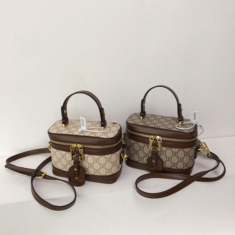 Free Shipping Designer Bag Hong Kong Style Retro Handbag New Womens Bag Cross-border Texture Shoulder Bag Diamond Grid Contrasting Crossbody Bag