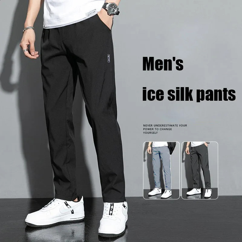 2024 Summer Elastic Men Running Sport Pants Jogging Sweatpants Casual Outdoor Training Gym Fitness Trousers Oversize M5XL 250517