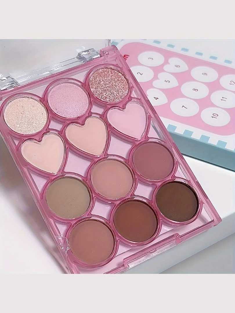 12-Color Nude Eyeshadow Palette Korean-Style Soft Glam Multifunctional Matte Shimmer Low-Saturation Morandi Tones For Girl/Women W250520