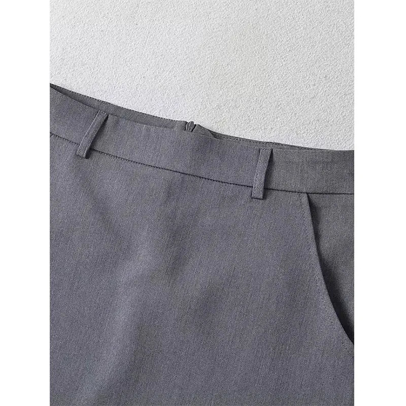 Mooyufon Women Fashion Solid Back Zipper ALine Mini Skirt Vintage High Waist Female Chic Lady Skirts 250520