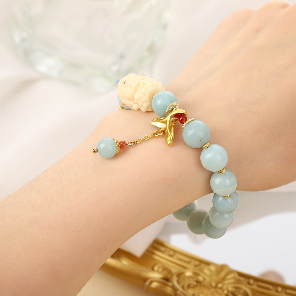 creative fish tail pendant bracelet, women's temple, Tara, lotus flower, classic cultural toy store, hot selling Chinese style bracelet