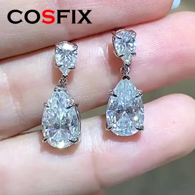 D Color PearMoissanite Stud Earrings For Women s925 Silver Women Moissanite Stud Earring Luxury Full Moissanite Earrings 2023