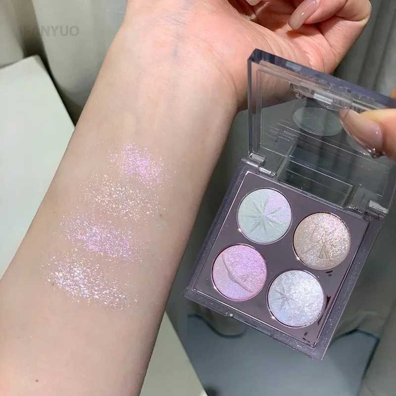 4Grid Eyeshadow Palette Glitter Pearlescent Transparent Acrylic Eye Shadow Sparkling Fine Shimmer Waterproof Lasting Eye PigmentXJ250520
