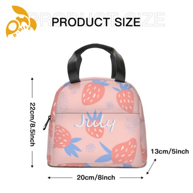 Free delivery. top designers customize round, beige and black semi-long, lightweight, simple and portable hand-held insulated meal bags