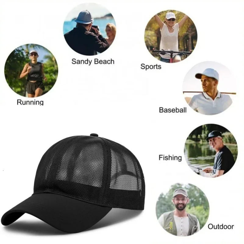 Outdoor Summer An-ti UV Quick Dry Cool Breathable Mesh Sunhat Sports Golf Baseball Cap Running Fishing Hiking Hat Trucker Visors 250519