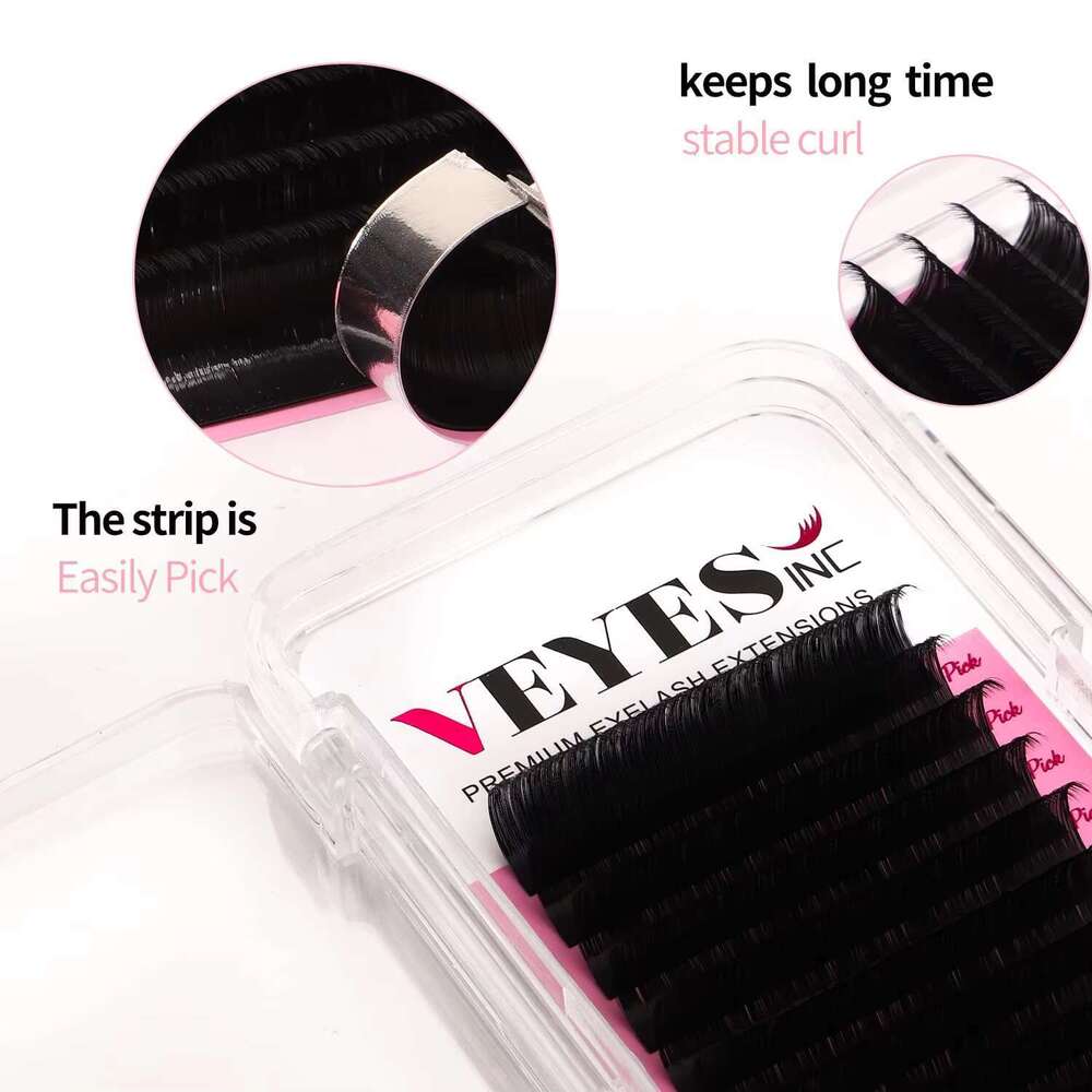 Veyes Inc Professional Individual Extensions 5-30mm CC DD Curl 0.15mm Faux Mink Silk Mixed Single Eyelash Extension
