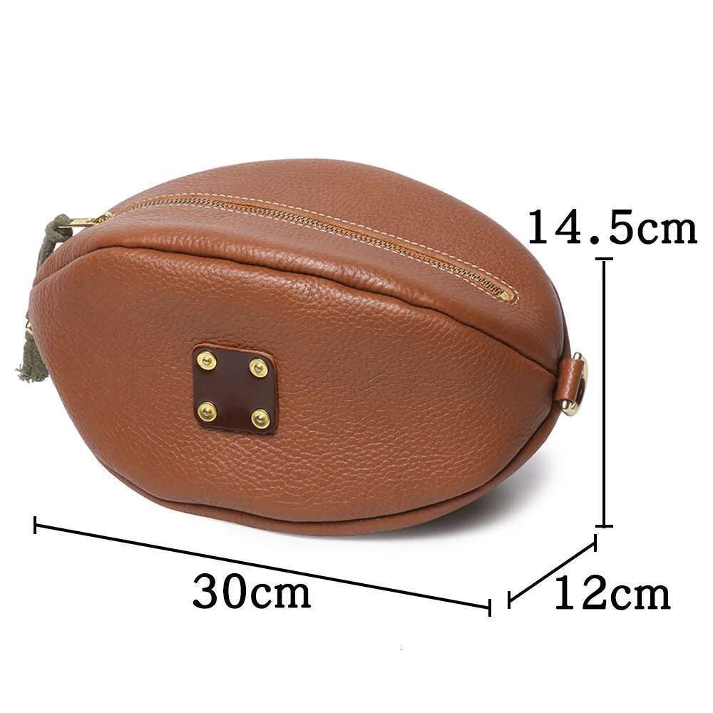 New men's football breast bag first layer cowhide crossbody trendy personalized vegetable tanned leather small backpack
