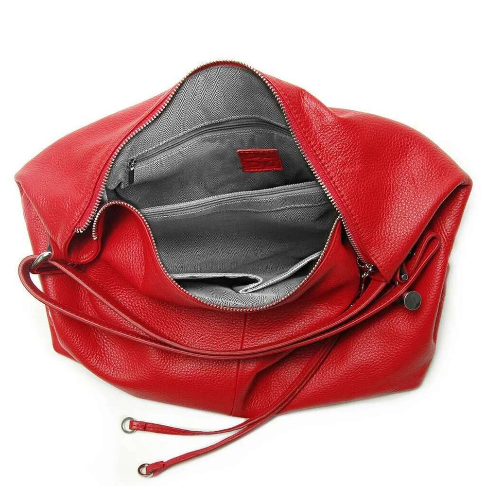 Zency 100% Genuine Leather Women Hobo Bag White Lady Tassel Shoulder Bags Classic Red Handbag Crossbody Purse 2024 Trendy