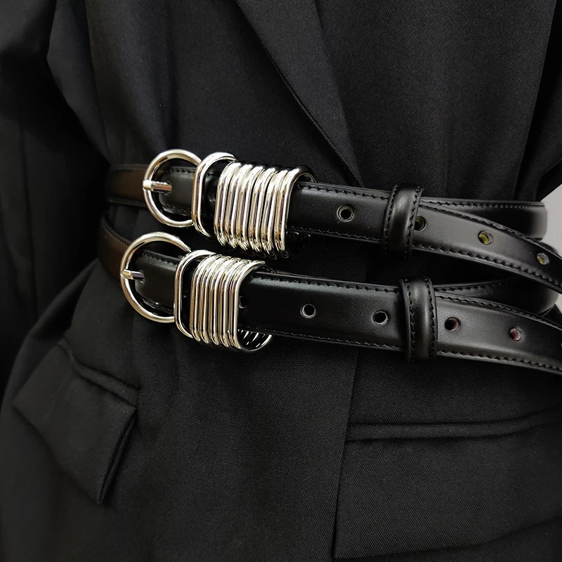 Genuine Leather Belts For Women High Quality Heavy Punk Black Corset Belt Men Jeans Waistband Unisex 250517