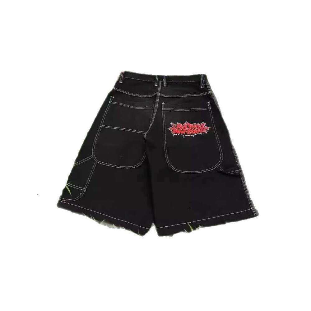 WEXWEAR High Street Skateboarding Pattern Embroidered Hiphop Cowboy Mid Pants