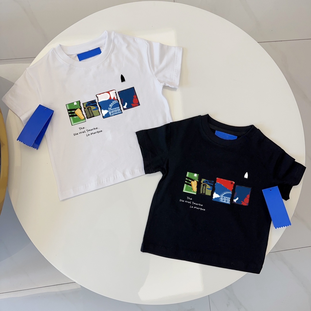 Kids Basic Short Sleeve T-Shirts Soft Cotton Tops for Boys and Girls Casual Round Neck Tees for Toddlers Children Available in Black White y250607ALPN