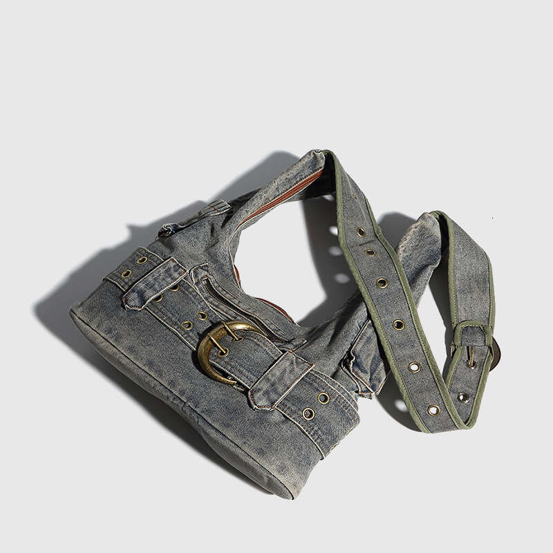 Women's Bags Designer Women's Bags Designer Guangzhou Women's Spicy Girl Underarm Niche Y2k Heavy Industry Washed Denim Single Shoulder