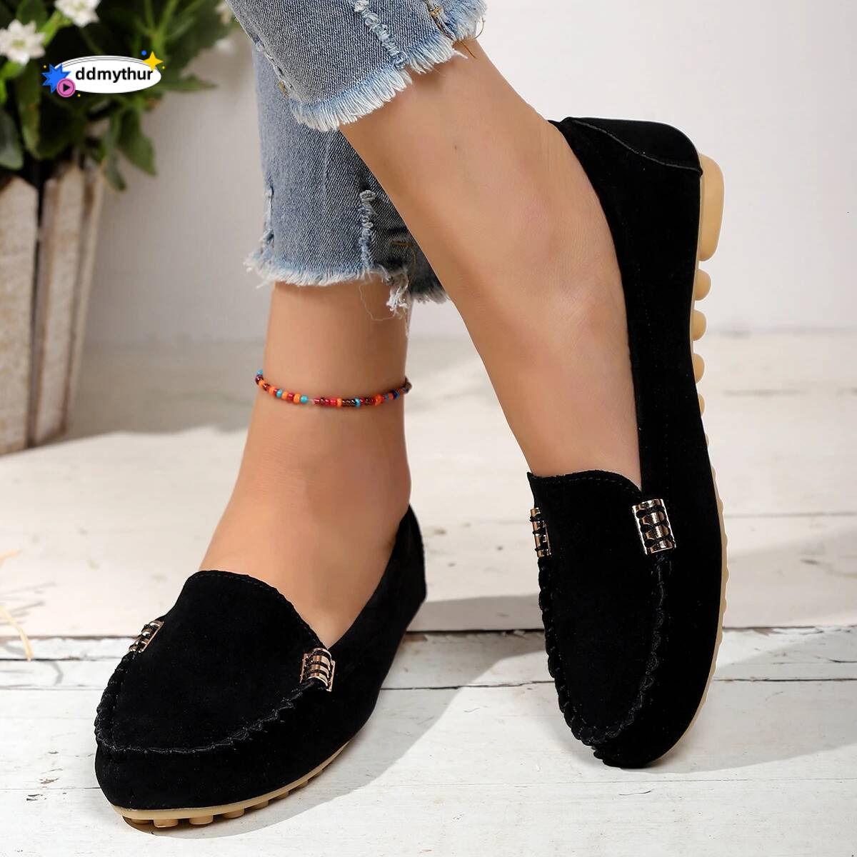 New Women's Casual Canvas Sneakers Spring Autumn Loafers Fashion Non-slip Soft Round-toe Denim Flat Shoes Plus Size 43 ddmythur