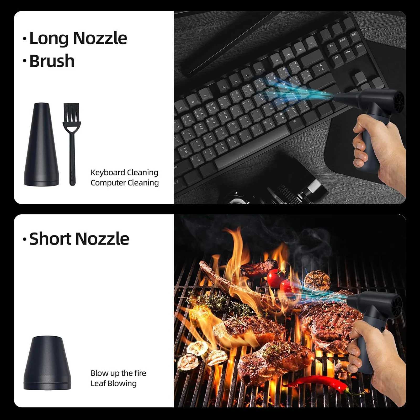 180000RPM Jet Dryer Blower 3 Wind Speed Portable Electric Air Duster for Car Dry Keyboard Computer Cleaning Camping z250520