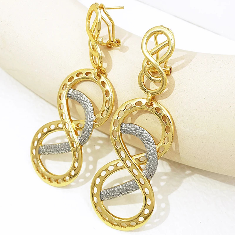 Big Earrings For Women Fashion Jewelry Elegant Drop Earrings 18K Gold Plated Wedding Party Accessories Trending 250520